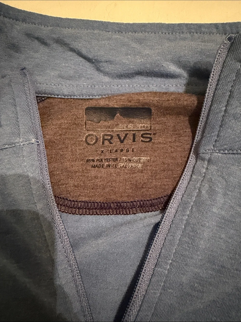 Orvis Men's Sky Blue Half-Zip Pullover Sweater